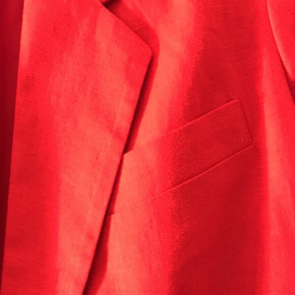 Adolfo Studio Red Linen Cotton Blend Blazer. 10P - Picture 5 of 5